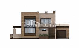 220-003-Л Проект двухэтажного дома и гаражом, средний коттедж из арболита, Уральск