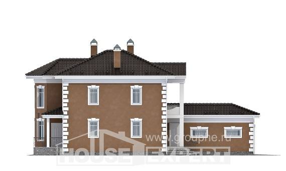 150-006-П Проект двухэтажного дома и гаражом, бюджетный коттедж из пеноблока Петропавловск, House Expert