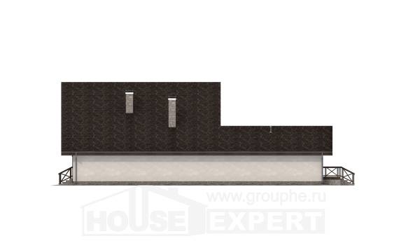 265-001-П Проект двухэтажного дома мансардный этаж, гараж, большой коттедж из блока Туркестан, House Expert
