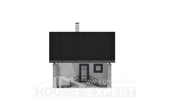 060-001-П Проект двухэтажного дома мансардный этаж и гаражом, простой домик из газосиликатных блоков, House Expert