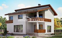 180-009-П Проект двухэтажного дома с мансардой, средний загородный дом из кирпича Тараз, House Expert