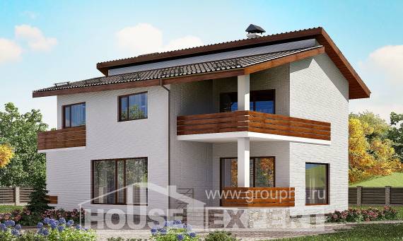 180-009-П Проект двухэтажного дома с мансардой, средний загородный дом из кирпича Тараз, House Expert