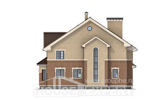 300-004-Л Проект двухэтажного дома, классический коттедж из бризолита, Атырау