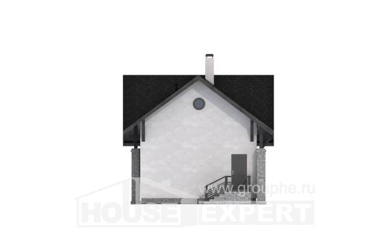 060-001-П Проект двухэтажного дома мансардой и гаражом, скромный дом из поризованных блоков, Кызылорда