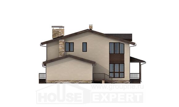220-001-Л Проект двухэтажного дома мансардой и гаражом, простой домик из пеноблока, Шымкент