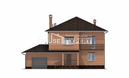245-003-Л Проект двухэтажного дома и гаражом, красивый загородный дом из кирпича, Караганда