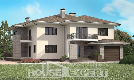 500-001-П Проект трехэтажного дома, гараж, большой коттедж из кирпича Караганда, House Expert