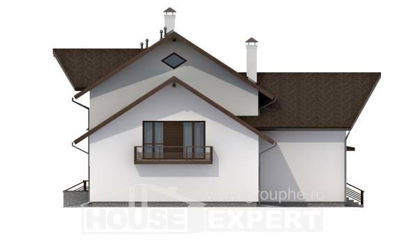 300-002-П Проект двухэтажного дома с мансардой и гаражом, просторный домик из арболита, Рудный