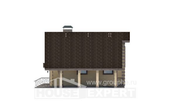 150-003-П Проект двухэтажного дома и гаражом, бюджетный домик из теплоблока, Шымкент