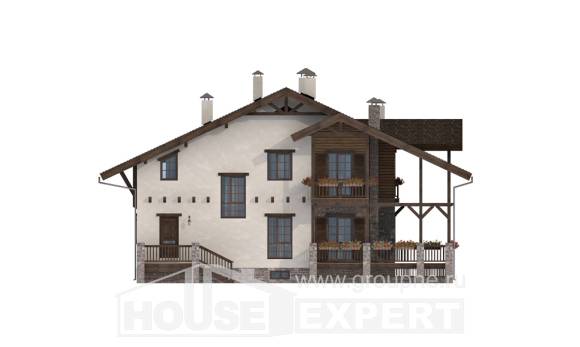 400-004-П Проект трехэтажного дома с мансардой и гаражом, огромный загородный дом из кирпича Темиртау, House Expert