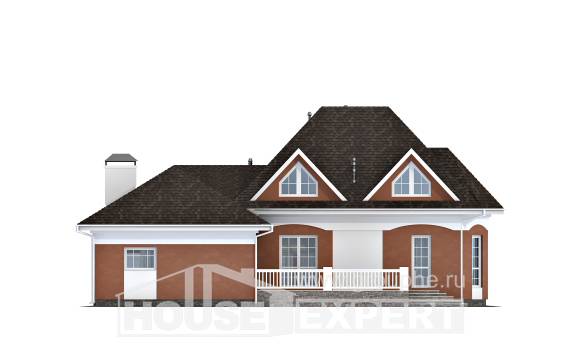 180-007-П Проект двухэтажного дома мансардный этаж, гараж, бюджетный домик из керамзитобетонных блоков Талдыкорган, House Expert