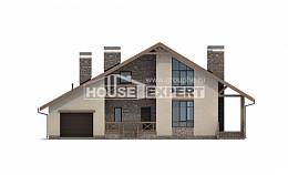 265-001-Л Проект двухэтажного дома с мансардой и гаражом, просторный коттедж из блока, Шымкент