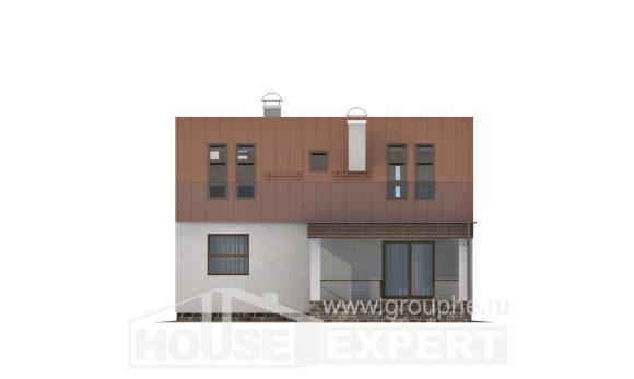 120-004-Л Проект двухэтажного дома с мансардой, современный дом из твинблока Рудный, House Expert