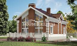 160-009-П Проект двухэтажного дома мансардой, экономичный дом из пеноблока Алма-Ата, House Expert
