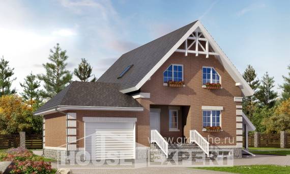 200-009-Л Проект трехэтажного дома с мансардным этажом и гаражом, просторный домик из арболита Атырау, House Expert