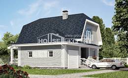 160-006-Л Проект двухэтажного дома с мансардой, гараж, бюджетный дом из бризолита, Темиртау