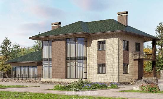 305-003-П Проект двухэтажного дома, красивый дом из поризованных блоков Уральск | Проекты домов от House Expert