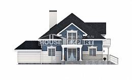 180-002-П Проект двухэтажного дома мансардой, гараж, современный загородный дом из кирпича, House Expert