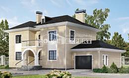 180-006-П Проект двухэтажного дома и гаражом, красивый коттедж из кирпича Астана, House Expert