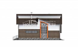 240-004-П Проект двухэтажного дома с мансардным этажом и гаражом, красивый загородный дом из газобетона Экибастуз, House Expert