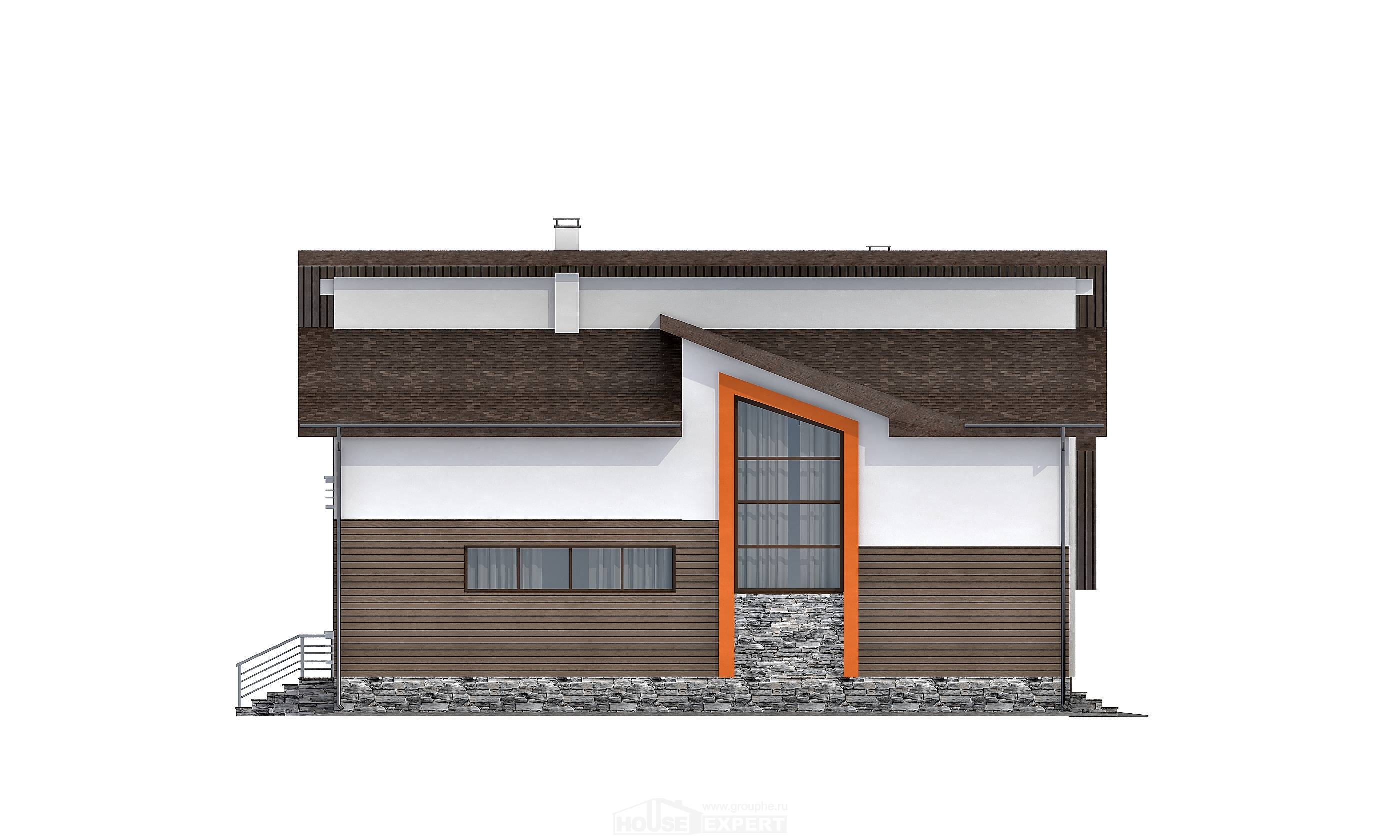 240-004-П Проект двухэтажного дома с мансардным этажом и гаражом, красивый загородный дом из газобетона Экибастуз, House Expert