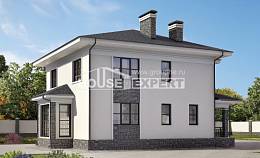 155-011-П Проект двухэтажного дома, доступный загородный дом из твинблока Алма-Ата, House Expert