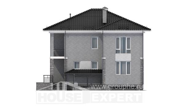 275-004-П Проект трехэтажного дома, гараж, уютный домик из кирпича, Тараз