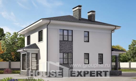 155-011-П Проект двухэтажного дома, бюджетный домик из пеноблока Темиртау, House Expert