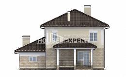 220-007-П Проект двухэтажного дома и гаражом, красивый загородный дом из кирпича Караганда, House Expert