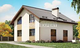 170-002-П Проект двухэтажного дома с мансардным этажом, скромный домик из теплоблока Актобе, House Expert
