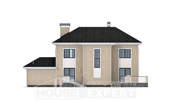 180-006-П Проект двухэтажного дома, гараж, современный домик из кирпича, Алма-Ата