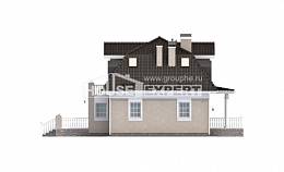 210-001-Л Проект двухэтажного дома с мансардой, классический домик из пеноблока Шымкент, House Expert