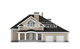 290-001-П Проект двухэтажного дома мансардный этаж, гараж, огромный домик из кирпича Алма-Ата, House Expert