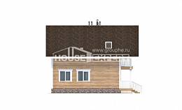 130-001-П Проект двухэтажного дома с мансардой, скромный дом из бревен, Петропавловск