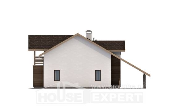 155-010-Л Проект двухэтажного дома мансардный этаж и гаражом, уютный домик из теплоблока Туркестан, House Expert