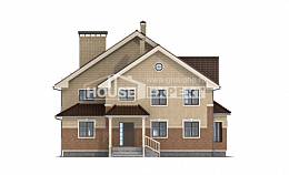 300-004-Л Проект двухэтажного дома, классический домик из керамзитобетонных блоков, Алма-Ата