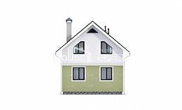 070-001-П Проект двухэтажного дома с мансардой, миниатюрный коттедж из пеноблока Алма-Ата, House Expert