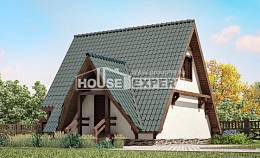 070-003-П Проект двухэтажного дома мансардный этаж, крохотный домик из дерева, House Expert