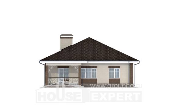100-004-Л Проект одноэтажного дома, бюджетный загородный дом из керамзитобетонных блоков Уральск, House Expert