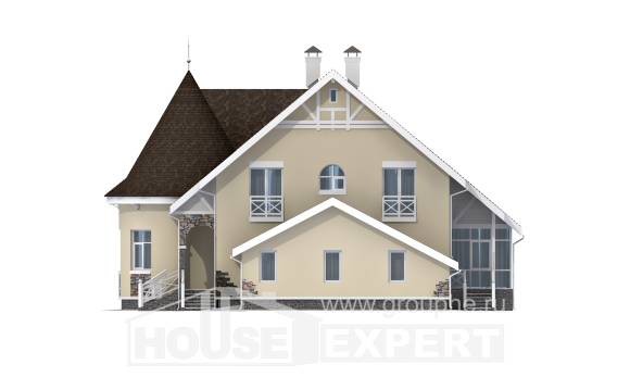 275-001-Л Проект двухэтажного дома с мансардой, гараж, огромный коттедж из кирпича, Нур-Султан