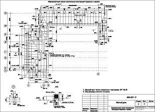 Схема стропильных конструкций террасы и гаража.