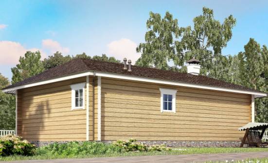 095-001-Л Проект одноэтажного дома, доступный коттедж из бревен, Актау
