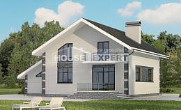 180-001-П Проект двухэтажного дома с мансардой, гараж, бюджетный домик из теплоблока Экибастуз, House Expert