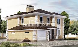 220-006-Л Проект двухэтажного дома, гараж, просторный коттедж из блока, House Expert