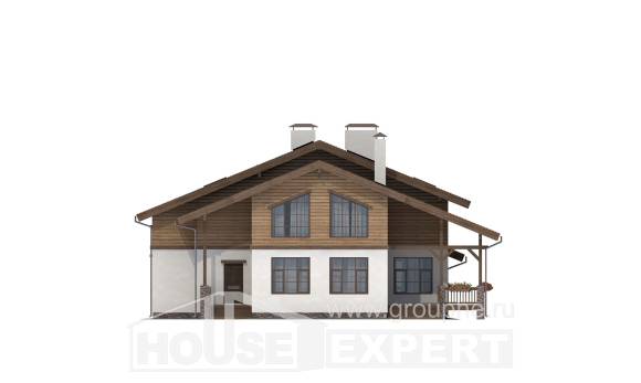 210-006-П Проект двухэтажного дома с мансардой, красивый домик из кирпича Туркестан, House Expert