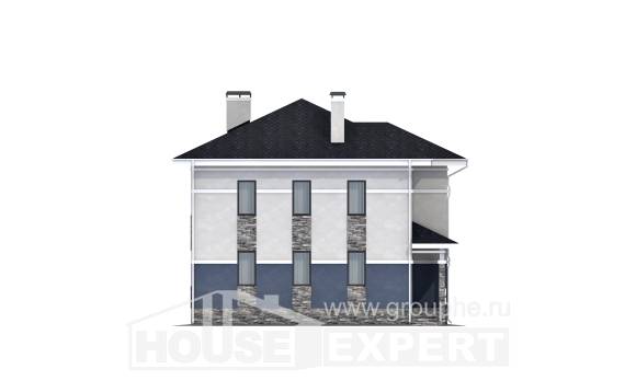 150-014-Л Проект двухэтажного дома, бюджетный коттедж из газобетона Экибастуз, House Expert