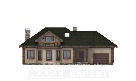 180-010-П Проект двухэтажного дома с мансардой, гараж, простой загородный дом из теплоблока Рудный, House Expert