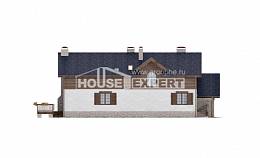 240-002-Л Проект двухэтажного дома с мансардой и гаражом, уютный коттедж из бризолита, Актау