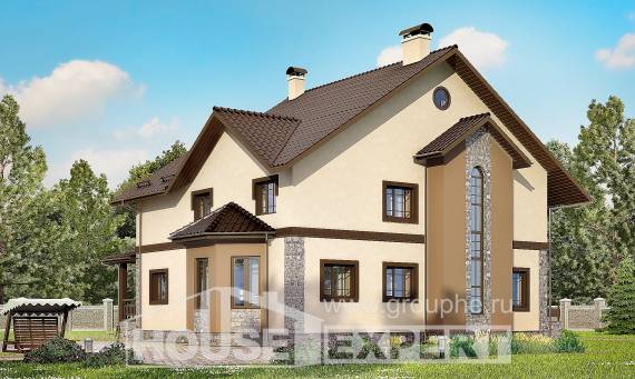 265-003-Л Проект двухэтажного дома, классический коттедж из газосиликатных блоков Талдыкорган, House Expert