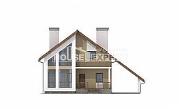 170-009-П Проект двухэтажного дома с мансардным этажом и гаражом, бюджетный загородный дом из керамзитобетонных блоков Туркестан, House Expert